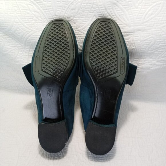 Aerosoles Heelrest Teal Suede Bow Slip-On Mules Size 9 Womens - Picture 7 of 9